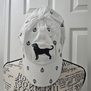 The Black Dog Cap with Nautical Inspired Anchor Design. One Size